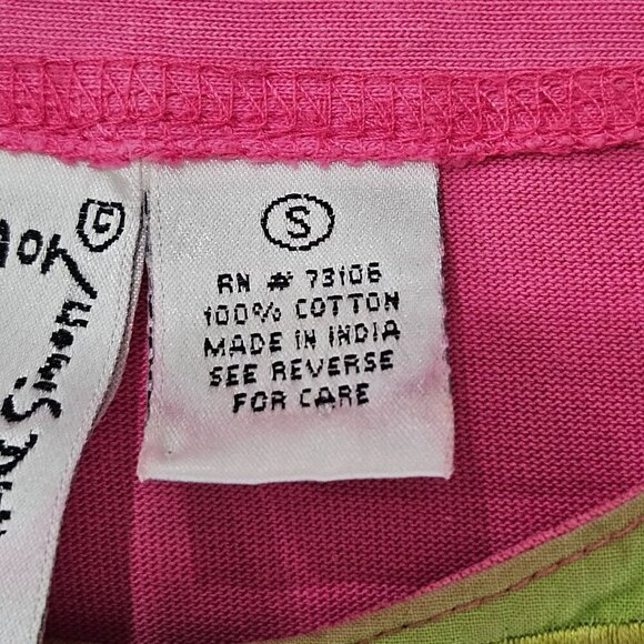 Michael Simon Embroidered Patchwork Cardigan Small Pink Flaws - Picture 8 of 13